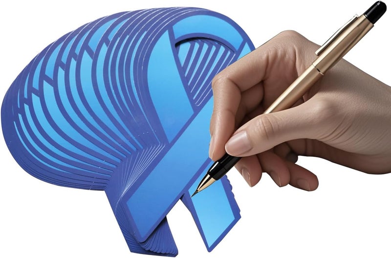 cogont 100pcs Dark Blue Awareness Donation Ribbon Cutouts for Colon Cancer Awareness Charity Fundraiser Support Events Supplies (Dark Blue) - Image 1